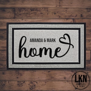 Custom Doormat, First Names Welcome Mat, Personalized Mat, First Names Door Mat, Housewarming New Home Closing Client Gift