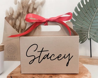 Caja de regalo con nombre personalizado / Cualquier nombre / Embalaje personalizado / Envoltura de regalo completa / Linda idea de regalo personalizada