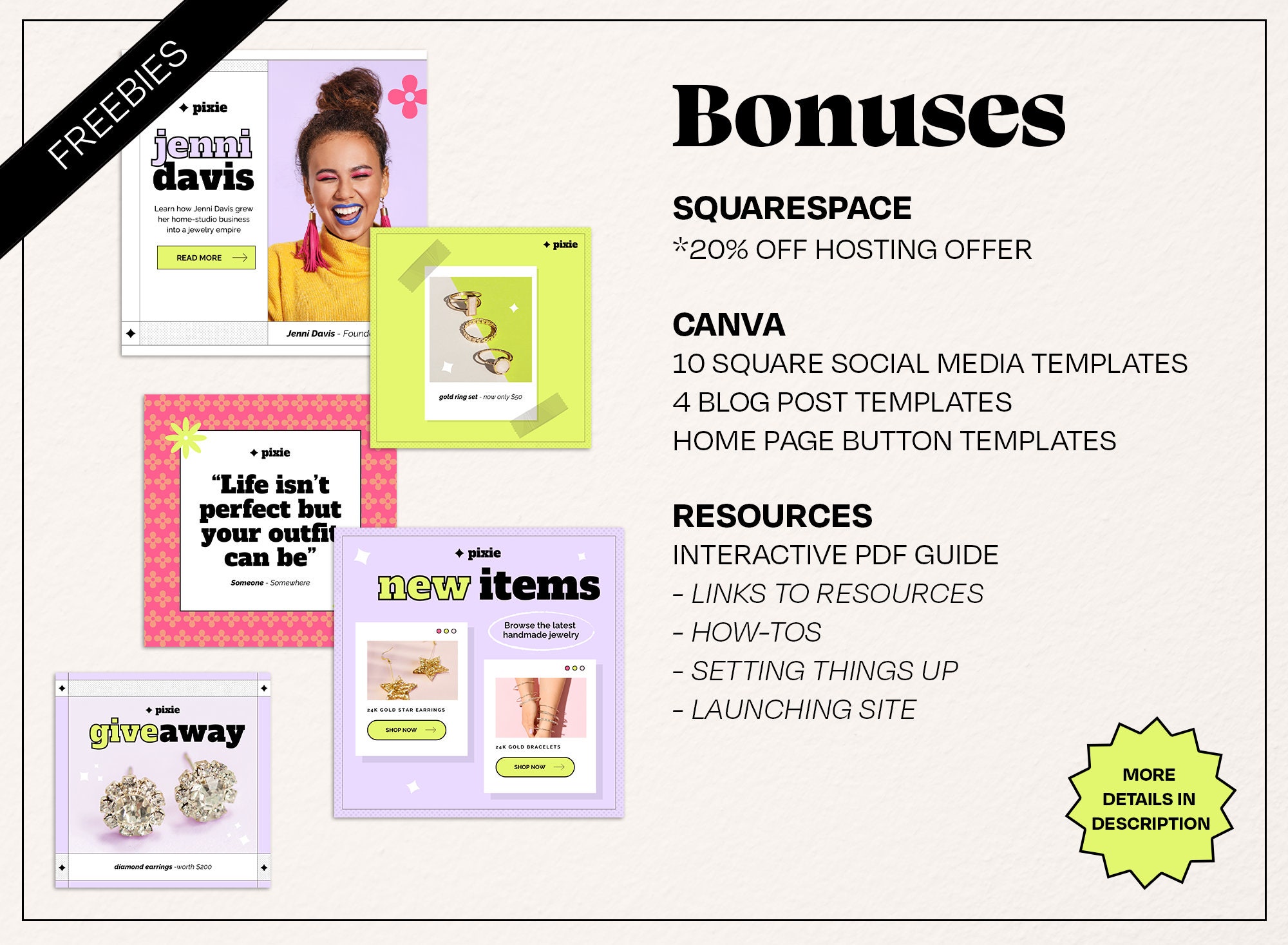 Premium Squarespace Website Template With Bonus Canva Templates