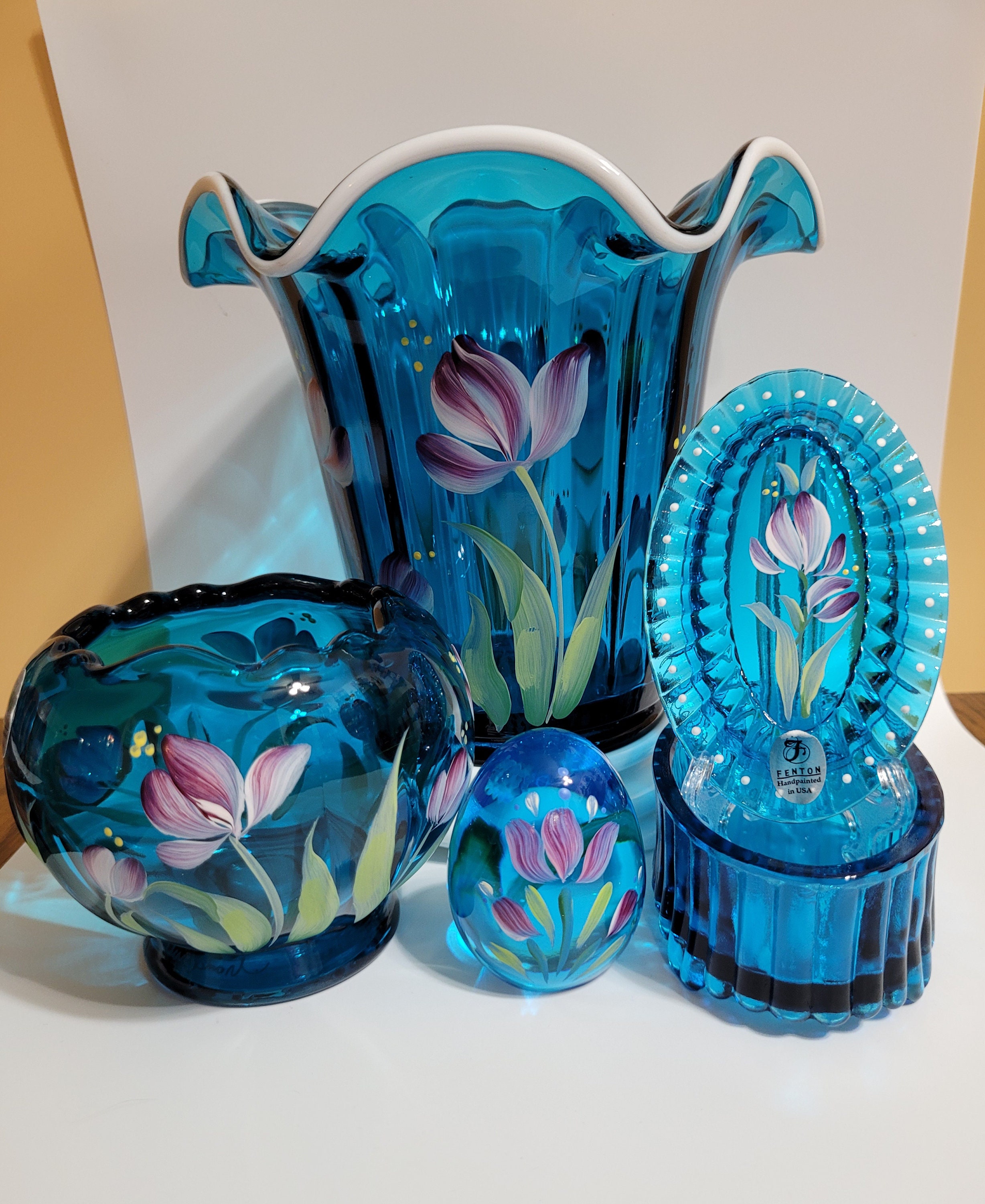 Fenton Progressive Set 4 Piece Fenton H.p. Turquoise Set - Etsy