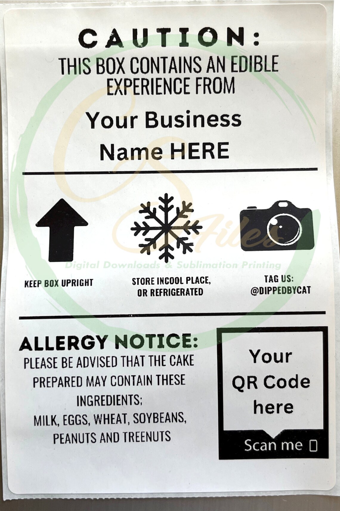 4x6 Labels Cake Box Labels Packaging Labels Small Business Etsy