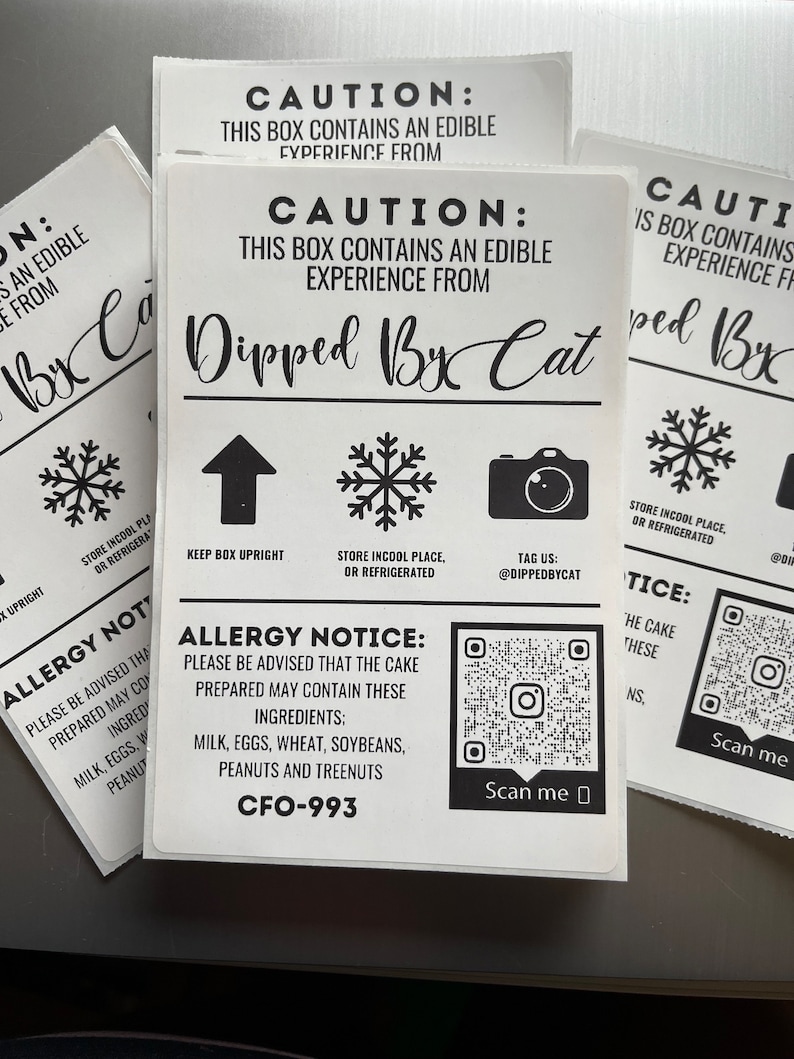 4x6 Labels Cake Box Labels Packaging Labels Small Business Etsy