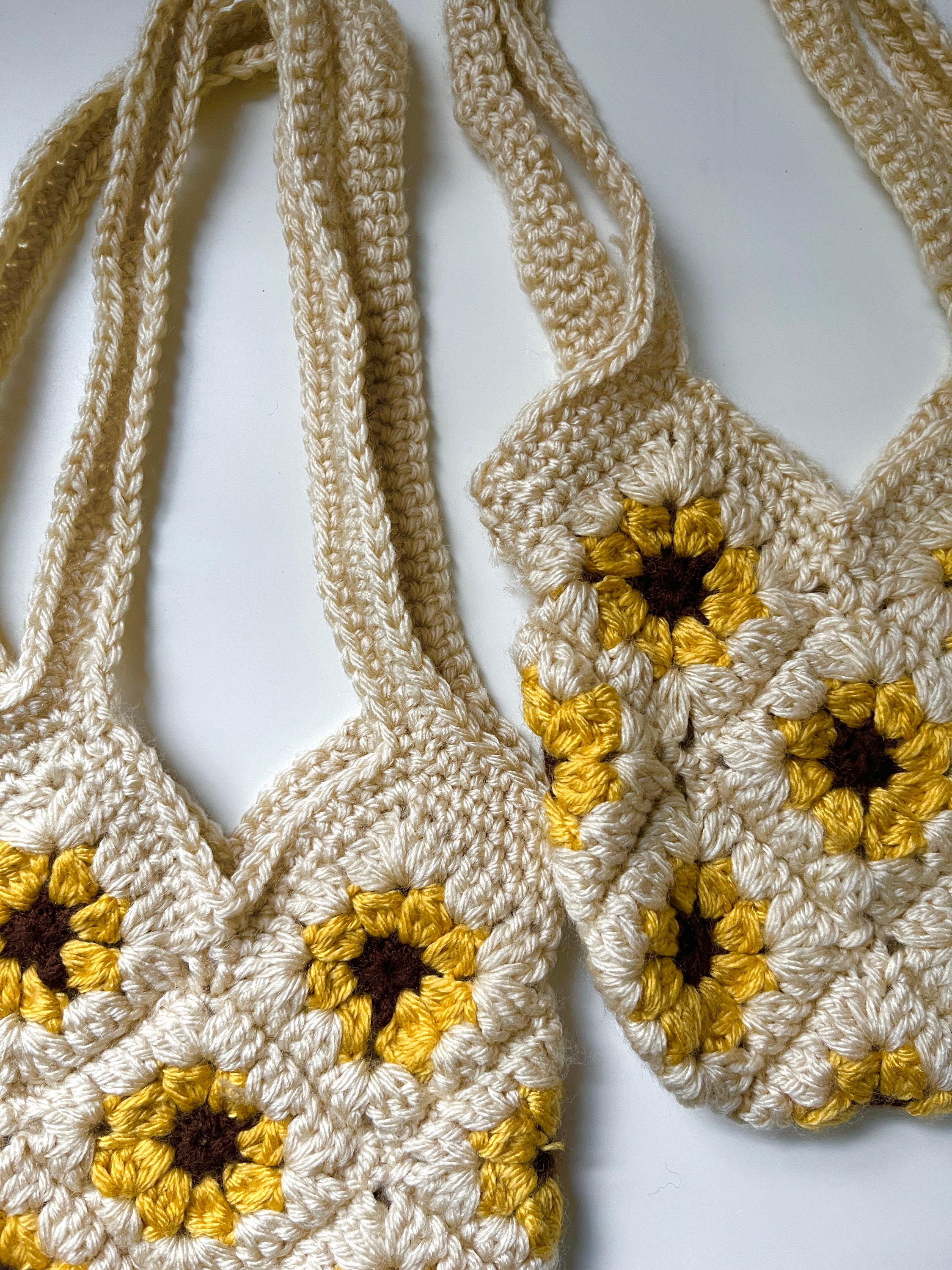 Sunflower Granny Square Tote Granny Squares Crochet - Etsy