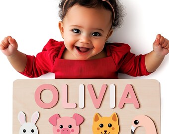 Wooden Busy Board, Unique Baby Gift, Toys for Kids, Newborn Gift, Baby First Christmas Gift, Kid First Birthday Gift, Wood Name Puzzle