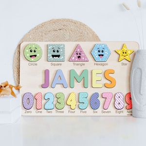 Personalized Gift for Baby | Boy and Girl Wooden Name Puzzle Toy | Baby Girl Gifts | Gift for Kids | Gift For Kids | Puzzle Busy Montessori