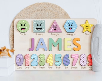 Personalized Gift for Baby | Boy and Girl Wooden Name Puzzle Toy | Baby Girl Gifts | Gift for Kids | Gift For Kids | Puzzle Busy Montessori