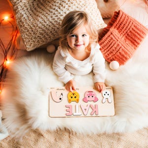 Personalized Name Puzzle with Animals, Kids Name Puzzle, Baby Boy, Baby Girl, Cute Gifts For Baby, Name Sign, Toddler Toys