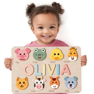 Busy Boards For Toddlers, Wood Toy, Baby Nursery Gift, Personalized Name Puzzle, Custom Puzzle for Baby, Toddler Gift, Baby 1st Easter