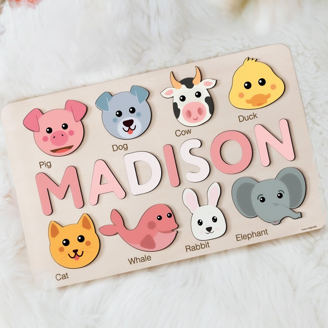 Wooden Busy Board Name Puzzle | Personalized Name Puzzle Toy | Baby ...