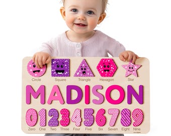 Personalized Name Puzzle, Baby Gift, Wooden Educational Toy