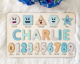 Personalized Baby Gifts for Boys and Girls, Personalized Toys for Baby, Toddlers Name Puzzle, Wooden Name Puzzle, Custom Baby Shower Gift