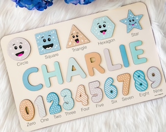 Custom Baby Gifts for Boys and Girls, Personalized Toys for Baby, Toddlers Name Puzzle, Wooden Name Puzzle, Custom Baby Shower Gift