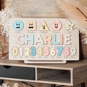 Name Puzzle | Baby Gift for Birthday | Baby Girl Gift | Toddler Puzzle Toy, Wooden Name Letter | Baby Personalize Name Puzzle Christmas Gift