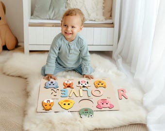 Name Puzzle Girl, Wooden Name Puzzle, Baby Name Puzzle, Baptism Baby Keepsake, First Christmas, Personalized Baby Birthday Gifts, Kids Toys