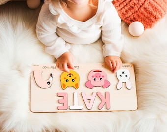 Personalized Baby Gift, Baby Boy Name Puzzle, Baby Girl Name Puzzle, Baby Girl and Boy Birthday Gift, New Baby Gift, Wood Toy, Handmade Gift