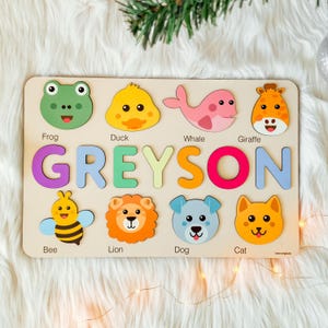 1st Birthday Gift, Personalized Baby Gift, 12-18 Month Toys, Baby Boy, Wooden Name Puzzle, 1 Year Old Boy and Girl Toy, 1st Easter Gift