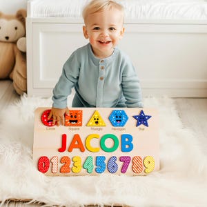 First Birthday Gift, 1st Birthday Boy, 1st Birthday Gift Girl, Custom Baby Gift, Wooden Name Puzzle, Baby Gifts, 1 Year Old Gift