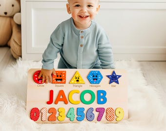 First Birthday Gift, 1st Birthday Boy, 1st Birthday Gift Girl, Custom Baby Gift, Wooden Name Puzzle, Baby Gifts, 1 Year Old Gift