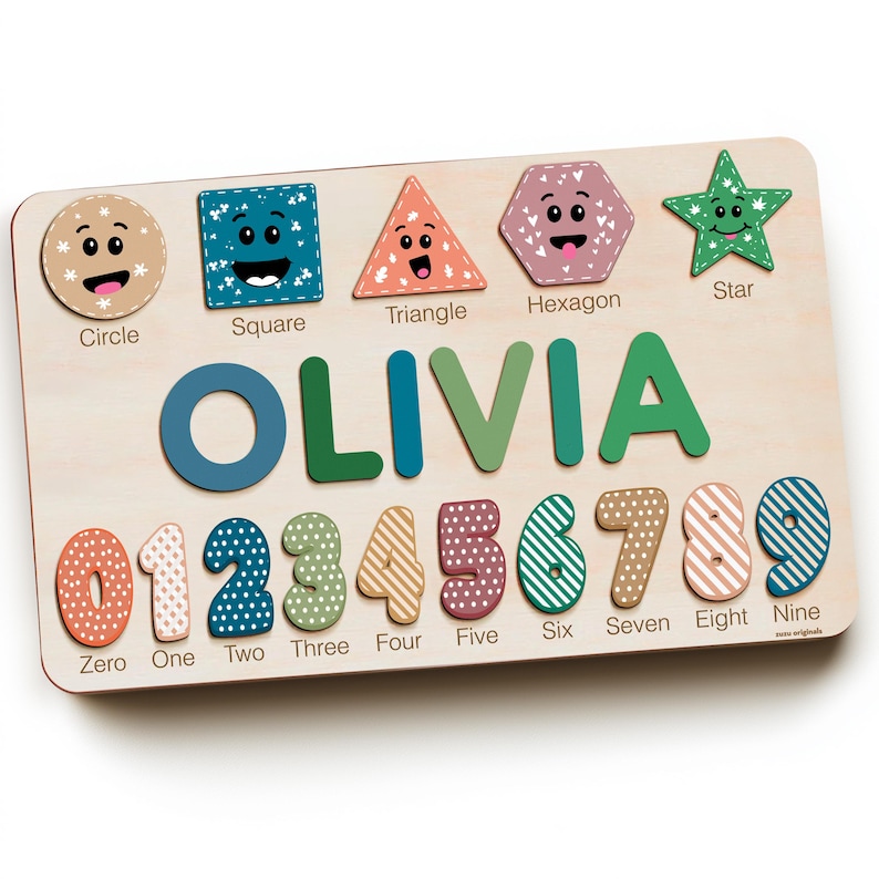 Personalized Name Puzzle for Toddlers 1-3, Customized Baby Girl Gift, Custom Baby Boy Gift, Wooden Name Puzzle for Kids, Custom Baby Stuff