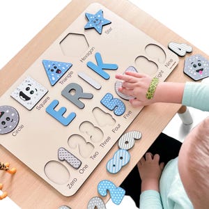 Custom Gifts Name Puzzle, Personalized Birthday Gift for Kids, Christmas Gift for Toddlers, Unique New Baby Gift, Wood Toy, Custom Puzzle