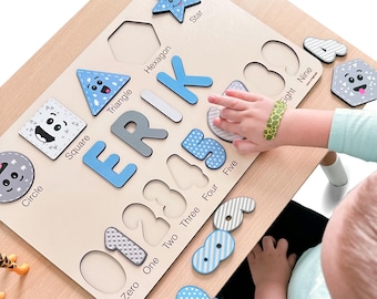 Custom Gifts Name Puzzle, Personalized Birthday Gift for Kids, Christmas Gift for Toddlers, Unique New Baby Gift, Wood Toy, Custom Puzzle