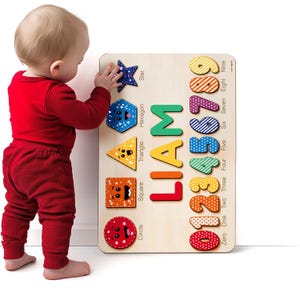 Personalized Name Puzzle for Kids, Personalized Baby Gifts Custom Name Puzzles for Toddlers 1-3  1st Birthday for Girls & Boys