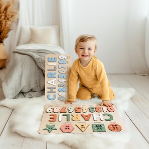 Custom Handmade Name Puzzle, Personalized Birthday Gift for Kids, Christmas Gift for Toddlers, Unique New Baby Gift, Wood Toy, Custom Puzzle