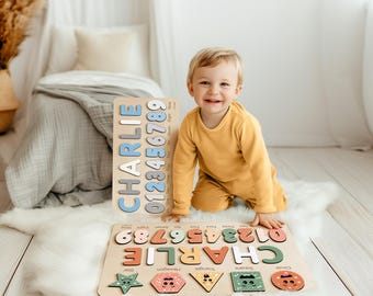 Custom Handmade Name Puzzle, Personalized Birthday Gift for Kids, Christmas Gift for Toddlers, Unique New Baby Gift, Wood Toy, Custom Puzzle