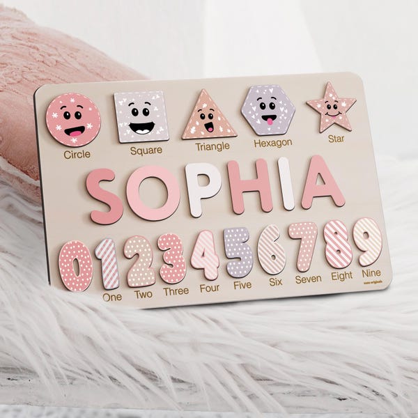 Puzzle for Baby Girl and Boy, Handmade Custom Wooden Name Puzzle, Personalized Gifts for Baby, First Christmas Gift, Baby Gift