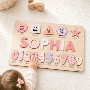 Puzzle for Baby Girl and Boy, Handmade Custom Wooden Name Puzzle, Personalized Gifts for Baby, First Christmas Gift, Baby Gift