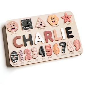 Personalize Name Puzzle for Toddler, Baby Gift for Girl and Boy 0 1 2 3 Year Old, Personalized Puzzle for Kid, 1 Year Old Kid Gifts, Gift
