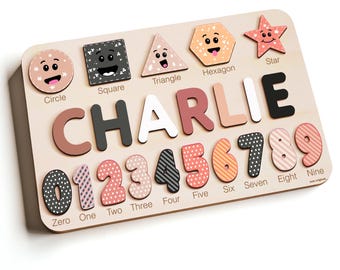 Personalize Name Puzzle for Toddler, Baby Gift for Girl and Boy 0 1 2 3 Year Old, Personalized Puzzle for Kid, 1 Year Old Kid Gifts, Gift