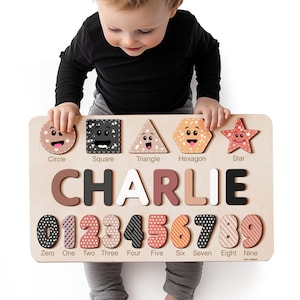 Personalized Name Puzzle, 1st Birthday Boy, 1st Birthday Gift Girl, Custom Baby Gift, Wooden Name Puzzle, Baby Gifts, 1 Year Birthday Gift
