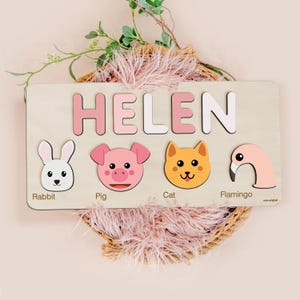 Christmas Gift Personalized Name Puzzle, 1st Birthday Gifts for Kids, Custom Handmade Gift, Educational Toys for Baby, Wood Name Puzzle