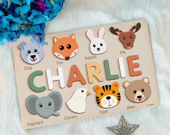 First Birthday for Baby Girl and Boy, First Christmas, Unique New Baby Gift, Name Puzzles for Toddlers, Kid Easter Gift, Toys for 1 Year Old