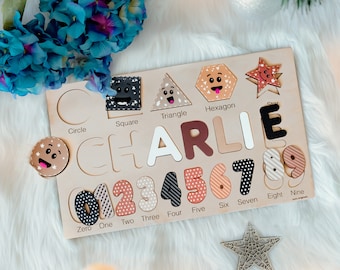 Personalized Baby Shower Gifts | Custom Busy Board Puzzle | Personalized Baby Girl and Boy Gifts | Kid Christmas Gifts | Montessori