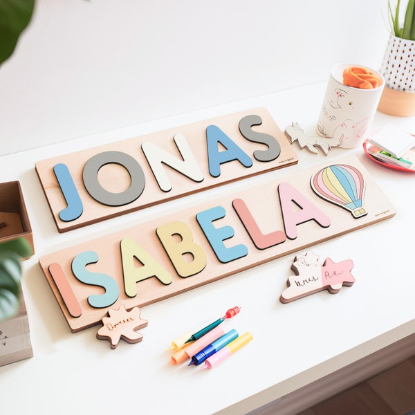 Personalized Baby Girl Gift, Custom Name Puzzle, Handmade Puzzles Montessori Toys, Baby Boy Christmas Gift, Wooden Child Room Decor, Toys