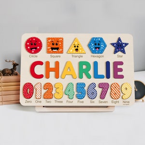 Wooden Name Puzzle, Gift for Kids, Name Puzzles for Toddlers, Montessori Baby Toys, First Birthday Gift, Baby Shower Gift