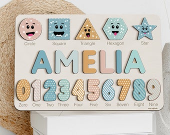 Unique Baby Gifts Unisex, Baby Boy and Baby Girl Gift Personalized, Name Puzzle, 1st Birthday Boy, 2nd Birthday Girl, Custom Wooden Toy