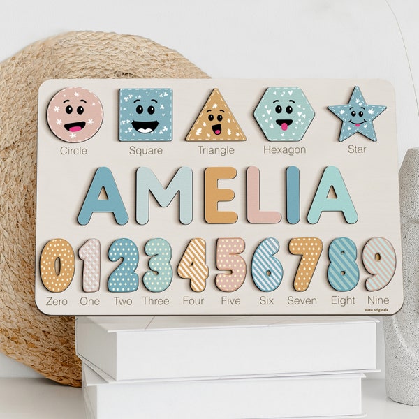 Unique Baby Gifts Unisex, Baby Boy and Baby Girl Gift Personalized, Name Puzzle, 1st Birthday Boy, 2nd Birthday Girl, Custom Wooden Toy