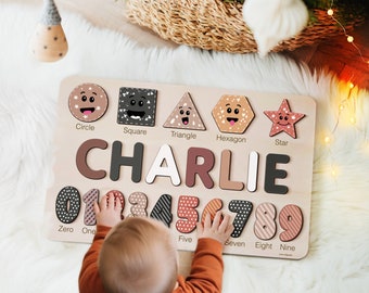 Custom Baby Toy, Custom Baby Gift, Personalized Puzzle, Baby Wooden Name Puzzle, Personalized Baby, Gift for Toddlers, 1st Birthday Gift