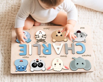 Custom Handmade 1st Birthday Gift, Wooden Name Puzzle for Toddler, Personalized Puzzle, Kids Girl Boy Wooden Toys, Toddler Gift