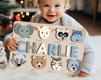 Name Puzzle Girl and Boy, 1 Year Old Gift, 3rd Birthday Gift, Custom Name Puzzle, 2nd Birthday Girl, Baby Boy Gift, Toddlers Name Puzzle