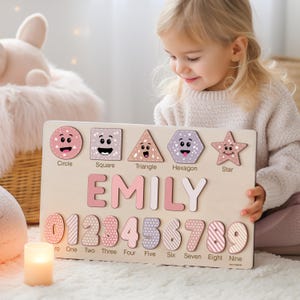 Custom Handmade Girl and Boy Name Puzzle, Personalized Birthday Gift for Kids, Christmas Gift for Toddlers, Unique New Baby Gift, Wood Toy