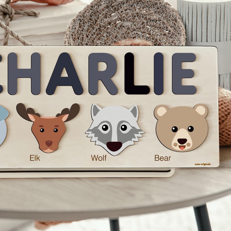 a picture of a name plate with animals on it