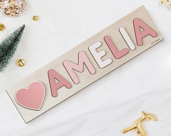 Personalized Custom Toddler Toy, Baby Girl Toy, Name Puzzle, Girl Puzzle Gift, Baby Toy, Kids Puzzle, Personalized Gift, Custom Wooden Toy