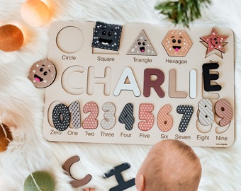 Personalized Gifts for Baby Boy and Girl, Personalized Toys for Baby, Toddlers Name Puzzle, Wooden Name Puzzle, Custom Baby Shower Gift