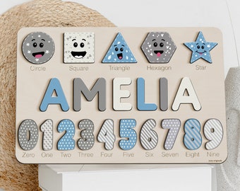 Baby Boy Gift, 1st Birthday Girl, Name Puzzle, Toddler Easter Gift, Personalized Baby Gifts, Handmade Wood Personal Puzzle for Toddlers, Toy