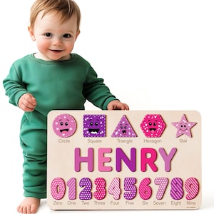 Personalized Name Puzzle for Kids, Boy 1st Birthday, Girl 1st Birthday, Christmas Baby Gift, Personalized Baby Toys for 1 Year Old Boy Girl