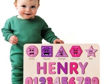 Personalized Name Puzzle for Kids, Boy 1st Birthday, Girl 1st Birthday, Christmas Baby Gift, Personalized Baby Toys for 1 Year Old Boy Girl